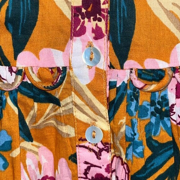 TOPSHOP Bloggers Favorite Baby Doll Dress - Linen Floral -Scalloped Neck & Hem 4 - Picture 9 of 15